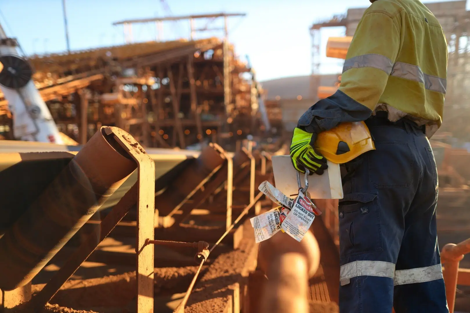 Construction safety equipment used during White Card training